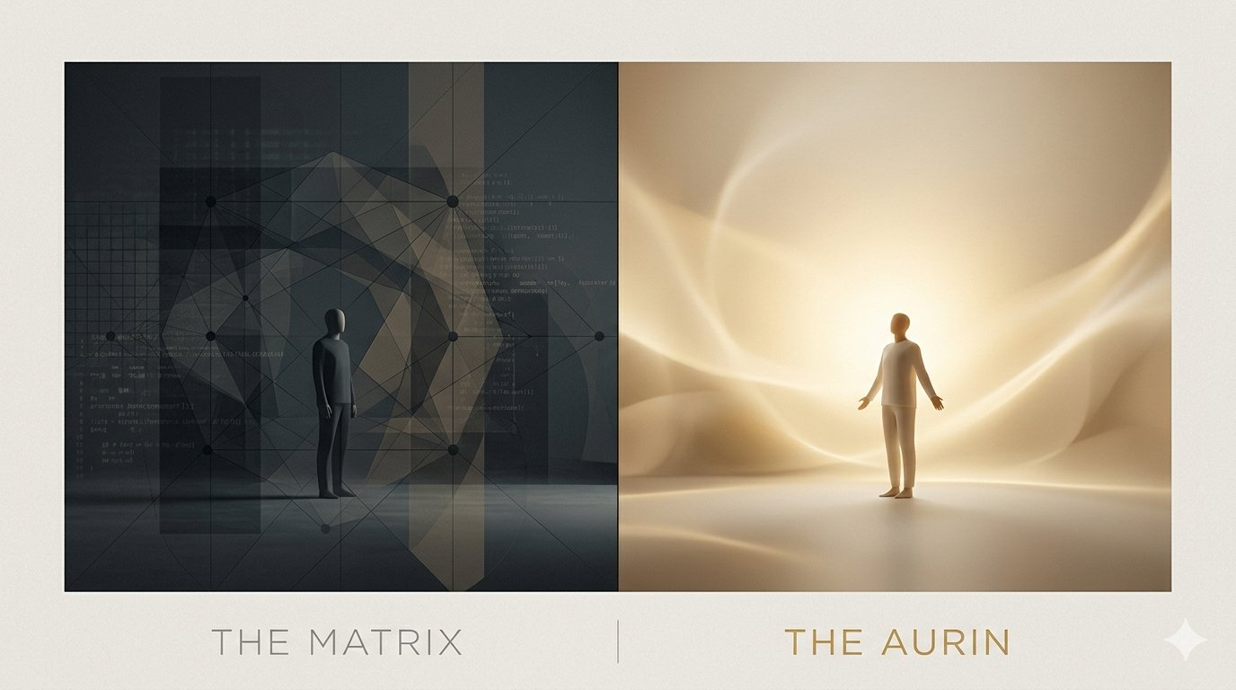 The Matrix and the Aurin — two figures, two frequencies
